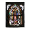 Manta de felpa de terciopelo - Velveteen Plush Blanket - Our Lady of Guadalupe, also known as the Virgen of Guadalupe - Mexico - Catholicism - Green Forest Home