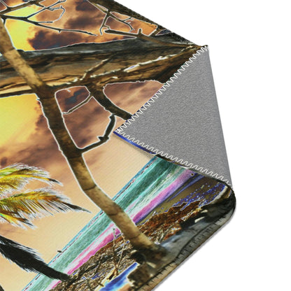 MARVEL Area Rugs - Remote & Pristine Mona Island near Puerto Rico - color curves manually modified for special effects - US PRINT - Green Forest Home