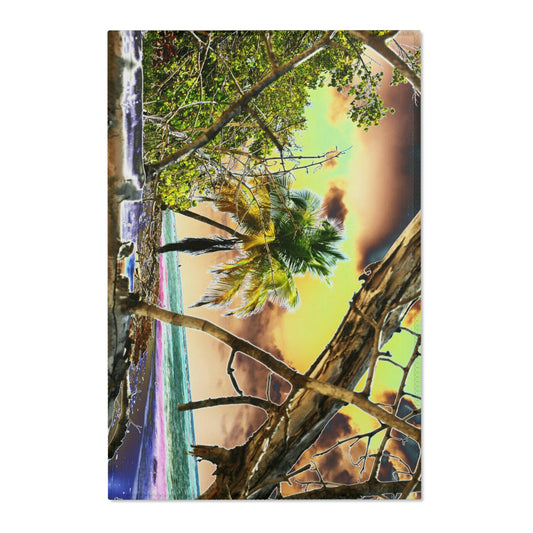 MARVEL Area Rugs - Remote & Pristine Mona Island near Puerto Rico - color curves manually modified for special effects - US PRINT - Green Forest Home