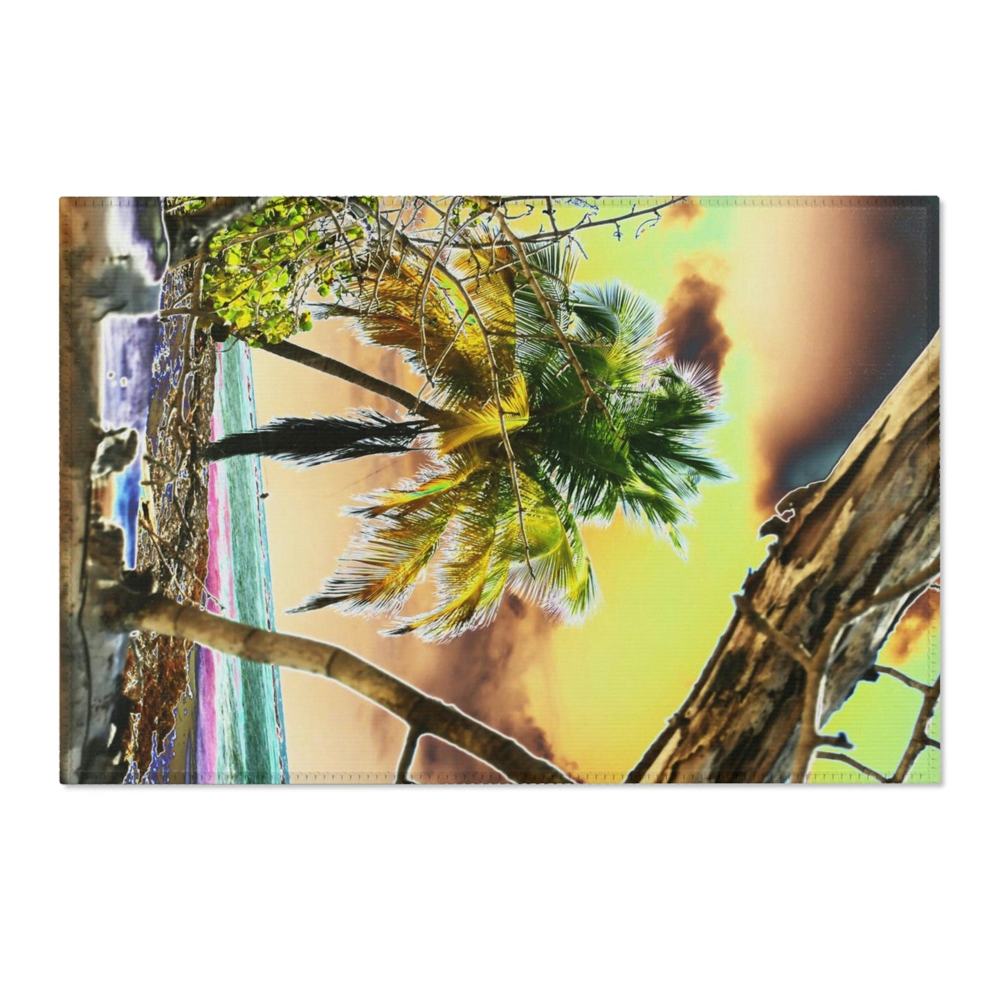 MARVEL Area Rugs - Remote & Pristine Mona Island near Puerto Rico - color curves manually modified for special effects - US PRINT - Green Forest Home
