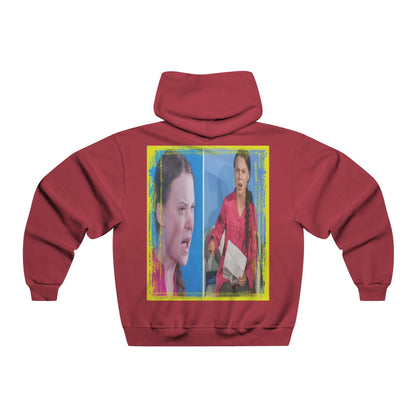 Men's NUBLEND® Hooded Sweatshirt - Fruit Of The Loom - Global Warming/Climate change/Keeling CO2 curve awareness - Greta forceful speeches to increase awareness of Global warming - Green Forest Home