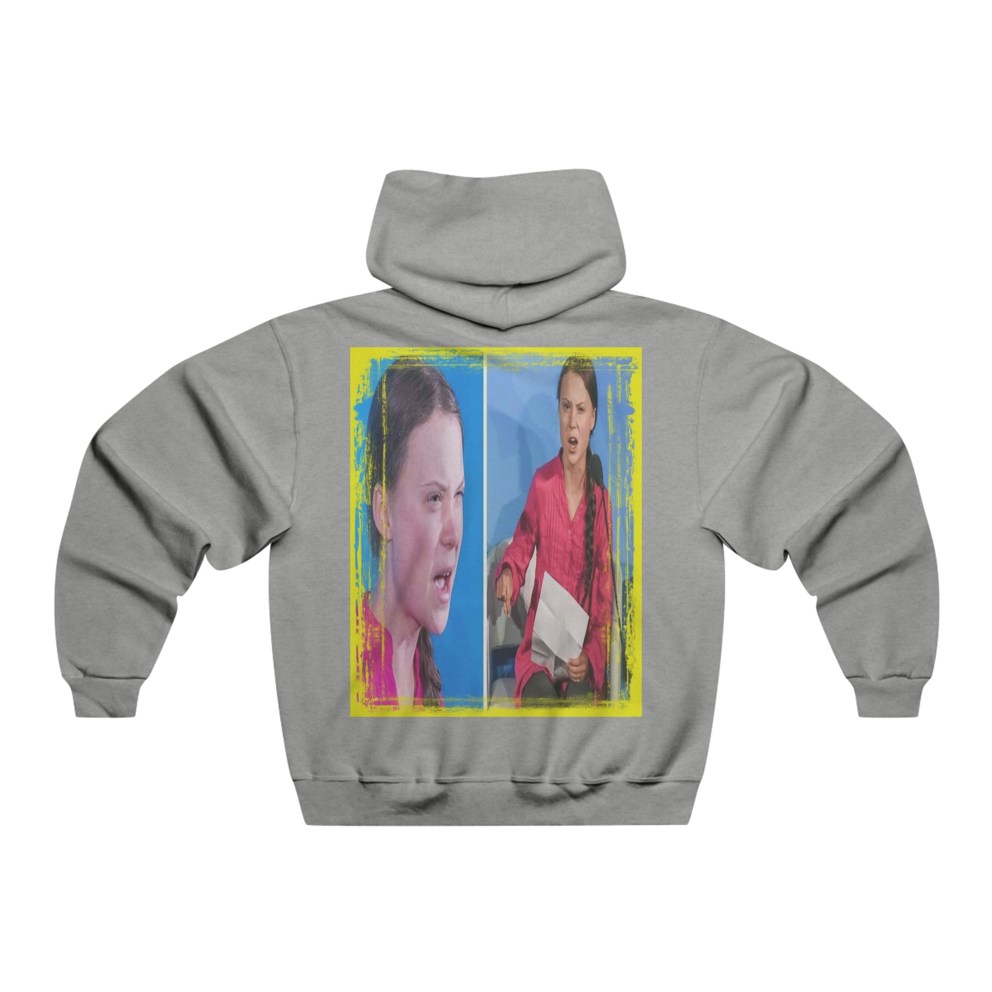 Men's NUBLEND® Hooded Sweatshirt - Fruit Of The Loom - Global Warming/Climate change/Keeling CO2 curve awareness - Greta forceful speeches to increase awareness of Global warming - Green Forest Home