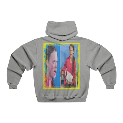Men's NUBLEND® Hooded Sweatshirt - Fruit Of The Loom - Global Warming/Climate change/Keeling CO2 curve awareness - Greta forceful speeches to increase awareness of Global warming - Green Forest Home