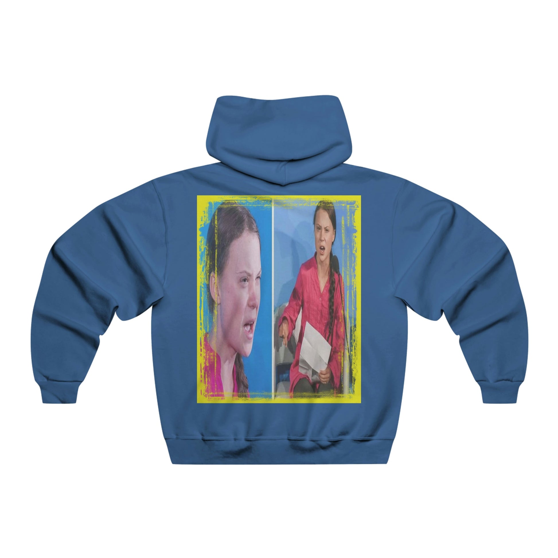 Men's NUBLEND® Hooded Sweatshirt - Fruit Of The Loom - Global Warming/Climate change/Keeling CO2 curve awareness - Greta forceful speeches to increase awareness of Global warming - Green Forest Home