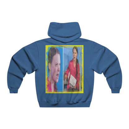 Men's NUBLEND® Hooded Sweatshirt - Fruit Of The Loom - Global Warming/Climate change/Keeling CO2 curve awareness - Greta forceful speeches to increase awareness of Global warming - Green Forest Home