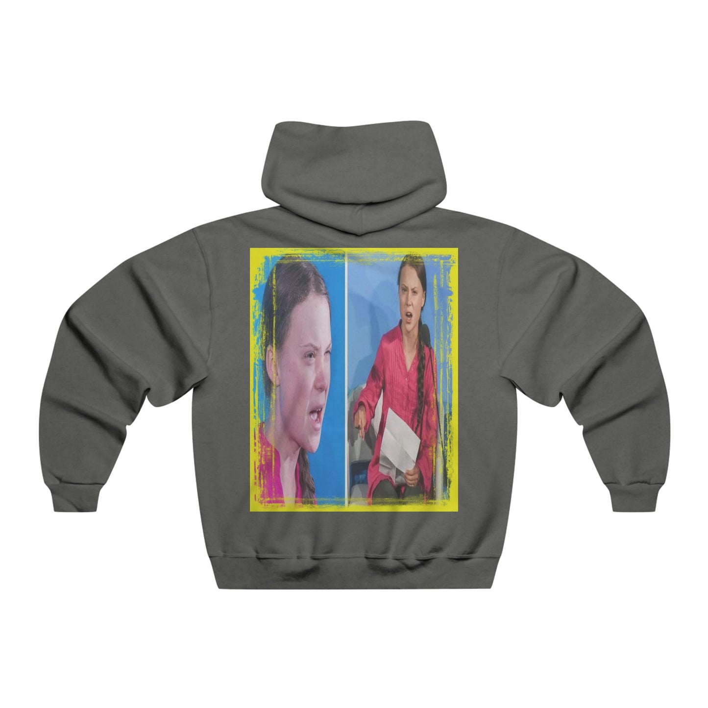 Men's NUBLEND® Hooded Sweatshirt - Fruit Of The Loom - Global Warming/Climate change/Keeling CO2 curve awareness - Greta forceful speeches to increase awareness of Global warming - Green Forest Home
