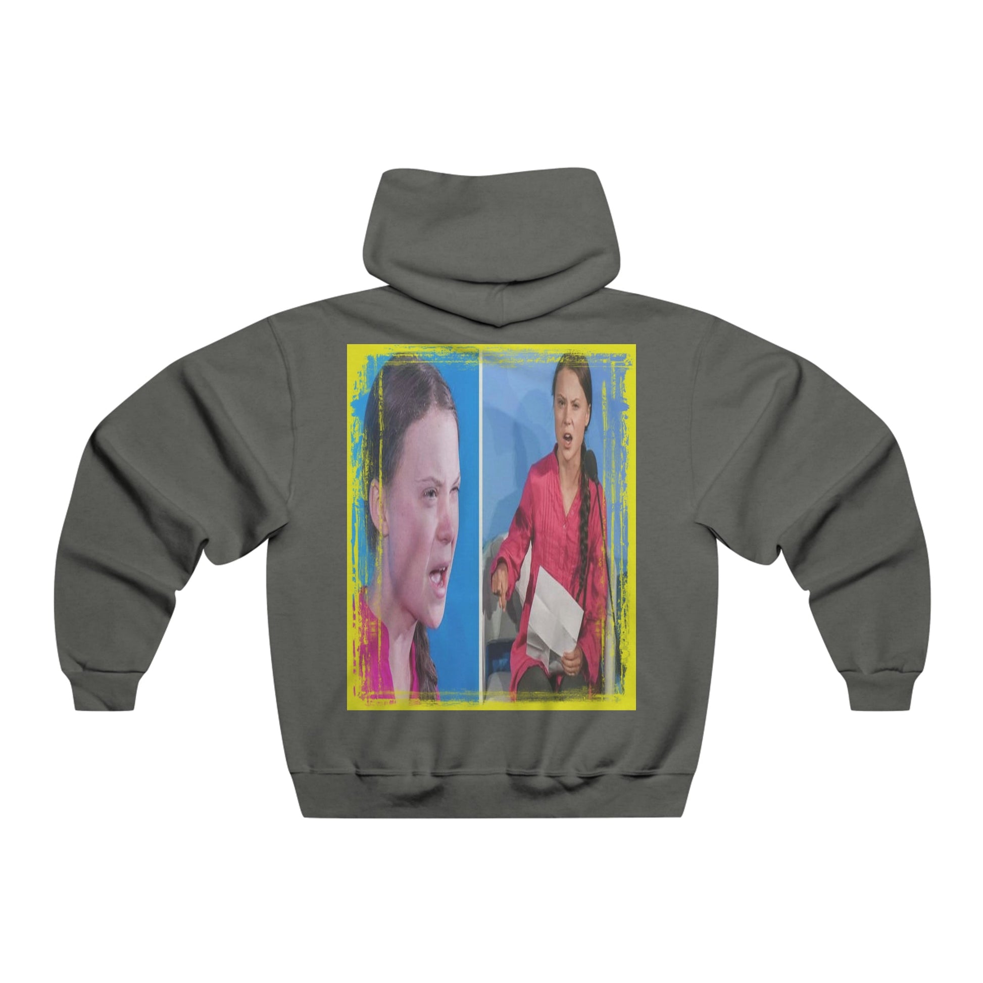 Men's NUBLEND® Hooded Sweatshirt - Fruit Of The Loom - Global Warming/Climate change/Keeling CO2 curve awareness - Greta forceful speeches to increase awareness of Global warming - Green Forest Home
