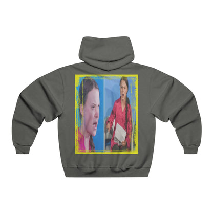 Men's NUBLEND® Hooded Sweatshirt - Fruit Of The Loom - Global Warming/Climate change/Keeling CO2 curve awareness - Greta forceful speeches to increase awareness of Global warming - Green Forest Home