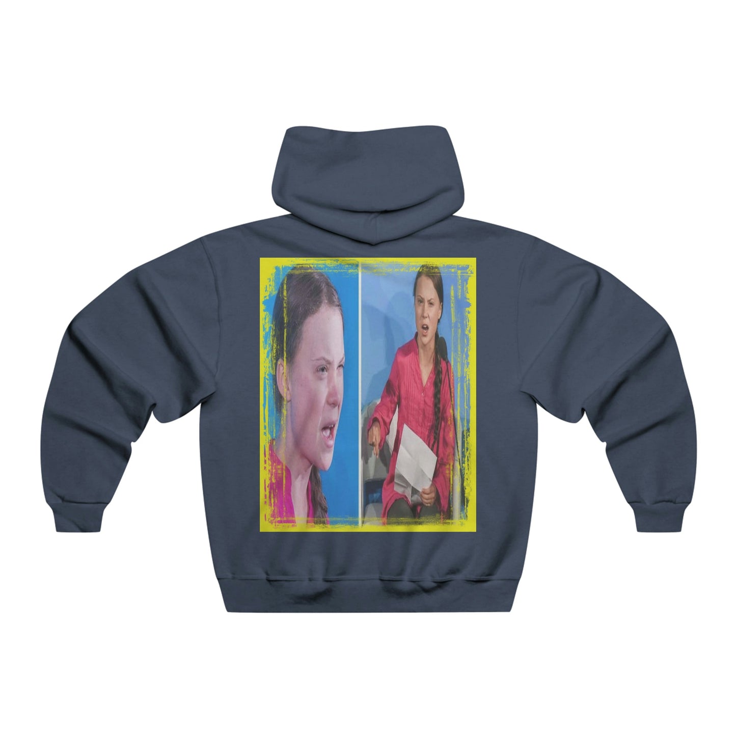 Men's NUBLEND® Hooded Sweatshirt - Fruit Of The Loom - Global Warming/Climate change/Keeling CO2 curve awareness - Greta forceful speeches to increase awareness of Global warming - Green Forest Home