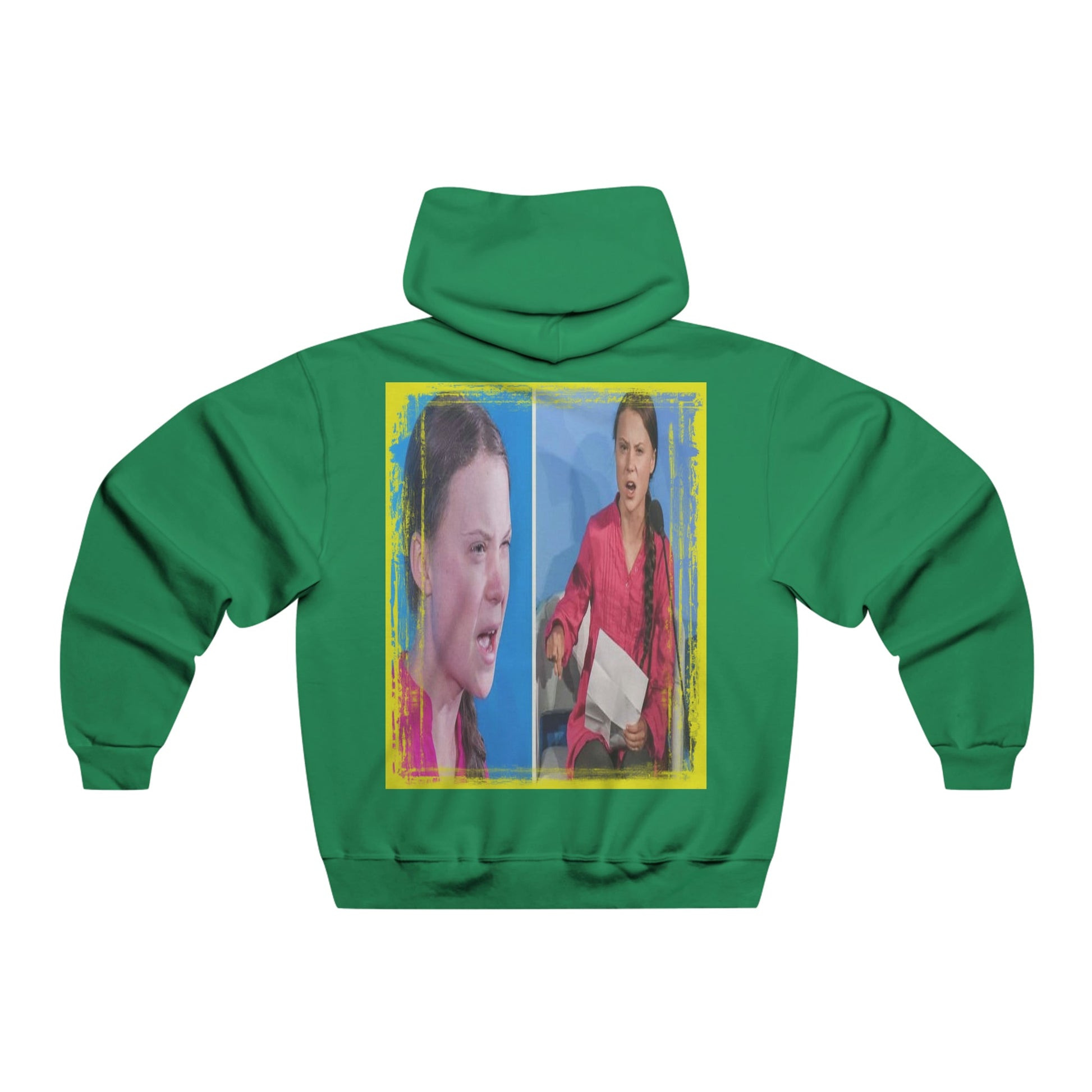 Men's NUBLEND® Hooded Sweatshirt - Fruit Of The Loom - Global Warming/Climate change/Keeling CO2 curve awareness - Greta forceful speeches to increase awareness of Global warming - Green Forest Home