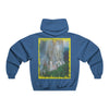 Men's NUBLEND® Hooded Sweatshirt - Fruit Of The Loom - Global Warming/Climate change/Keeling CO2 curve awareness - Greta - Greta Thunberg on CG protests - Amazon fires on back - Green Forest Home