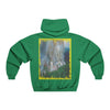 Men's NUBLEND® Hooded Sweatshirt - Fruit Of The Loom - Global Warming/Climate change/Keeling CO2 curve awareness - Greta - Greta Thunberg on CG protests - Amazon fires on back - Green Forest Home