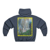 Men's NUBLEND® Hooded Sweatshirt - Fruit Of The Loom - Global Warming/Climate change/Keeling CO2 curve awareness - Greta - Greta Thunberg on CG protests - Amazon fires on back - Green Forest Home