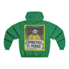 Men's NUBLEND® Hooded Sweatshirt - Fruit Of The Loom - Global Warming/Climate change/Keeling CO2 curve awareness - Greta - Greta Thunberg on CG protests - Amazon fires on back - Green Forest Home