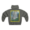 Men's NUBLEND® Hooded Sweatshirt - Fruit Of The Loom - Global Warming/Climate change/Keeling CO2 curve awareness - Greta - Greta Thunberg on CG protests - Amazon fires on back - Green Forest Home