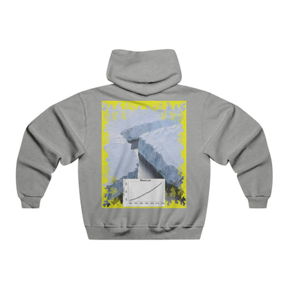 Men's NUBLEND® Hooded Sweatshirt - Fruit Of The Loom - Global Warming/Climate change/Keeling CO2 curve awareness - Greta on EU Climate conferences - melting of polar ice on back - Green Forest Home