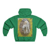Men's NUBLEND® Hooded Sweatshirt - Fruit Of The Loom - Global Warming/Climate change/Keeling CO2 curve awareness - Polar bears starve due to early ice melt - both sides - Green Forest Home