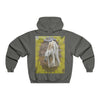 Men's NUBLEND® Hooded Sweatshirt - Fruit Of The Loom - Global Warming/Climate change/Keeling CO2 curve awareness - Polar bears starve due to early ice melt - both sides - Green Forest Home
