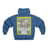 Men's NUBLEND® Hooded Sweatshirt - Fruit Of The Loom - Global Warming/Climate change/Keeling CO2 curve awareness - Polar bears starve due to early ice melt - both sides - Green Forest Home