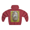 Men's NUBLEND® Hooded Sweatshirt - Fruit Of The Loom - Global Warming/Climate change/Keeling CO2 curve awareness - Polar bears starve due to early ice melt - both sides - Green Forest Home