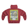 Men's NUBLEND® Hooded Sweatshirt - Fruit Of The Loom - Global Warming/Climate change/Keeling CO2 curve awareness - Polar bears starve due to early ice melt - both sides - Green Forest Home