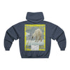 Men's NUBLEND® Hooded Sweatshirt - Fruit Of The Loom - Global Warming/Climate change/Keeling CO2 curve awareness - Polar bears starve due to early ice melt - both sides - Green Forest Home