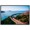 Museum-Quality Matte Paper Wooden Framed Poster - Cycling route on Kurushima Kaikyo Bridge cross over Seto inland sea. Ehime - Japan - Green Forest Home