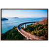 Museum-Quality Matte Paper Wooden Framed Poster - Cycling route on Kurushima Kaikyo Bridge cross over Seto inland sea. Ehime - Japan - Green Forest Home