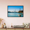 Museum-Quality Matte Paper Wooden Framed Poster - Urushima Kaikyo Bridge cross over Seto inland sea. Ehime - Japan - Green Forest Home