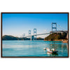 Museum-Quality Matte Paper Wooden Framed Poster - Urushima Kaikyo Bridge cross over Seto inland sea. Ehime - Japan - Green Forest Home