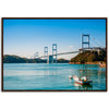 Museum-Quality Matte Paper Wooden Framed Poster - Urushima Kaikyo Bridge cross over Seto inland sea. Ehime - Japan - Green Forest Home