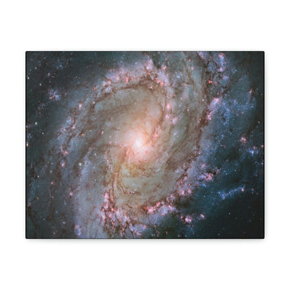 NASA/HUBBLE/ESA - SMALL Canvas Gallery Wraps - The wonderful discoveries from space telescopes - Galaxy with many newborn (blue) stars - Green Forest Home