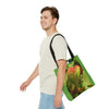 Nature Inspired - AOP Tote Bag - Rare HEART shaped leafs from the Toro Negro rainforest Puerto Rico @ 4K feet altitude - US Made - Green Forest Home