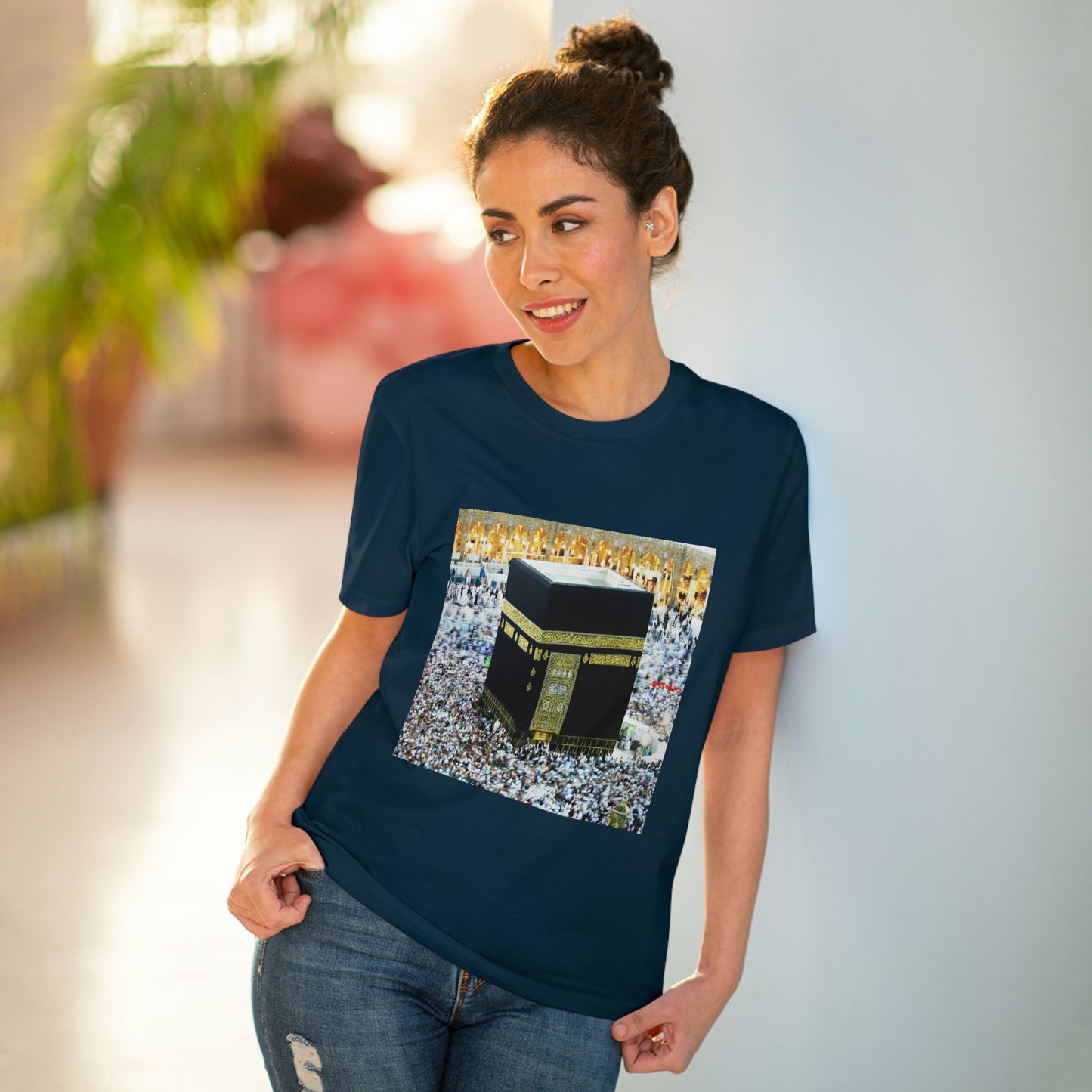 Organic Creator T-shirt - EU Print - Unisex - Hajj pilgrimage to Kaaba - the "House of Allah", in the sacred city of Mecca UAE ID#1 - Green Forest Home
