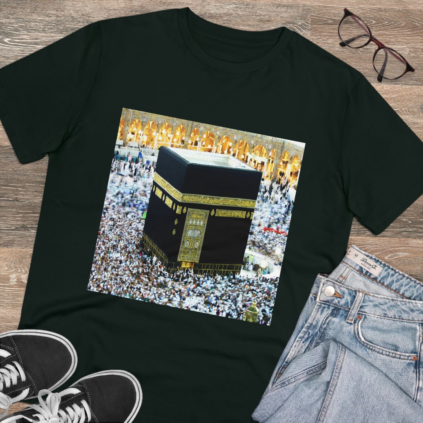 Organic Creator T-shirt - EU Print - Unisex - Hajj pilgrimage to Kaaba - the "House of Allah", in the sacred city of Mecca UAE ID#1 - Green Forest Home