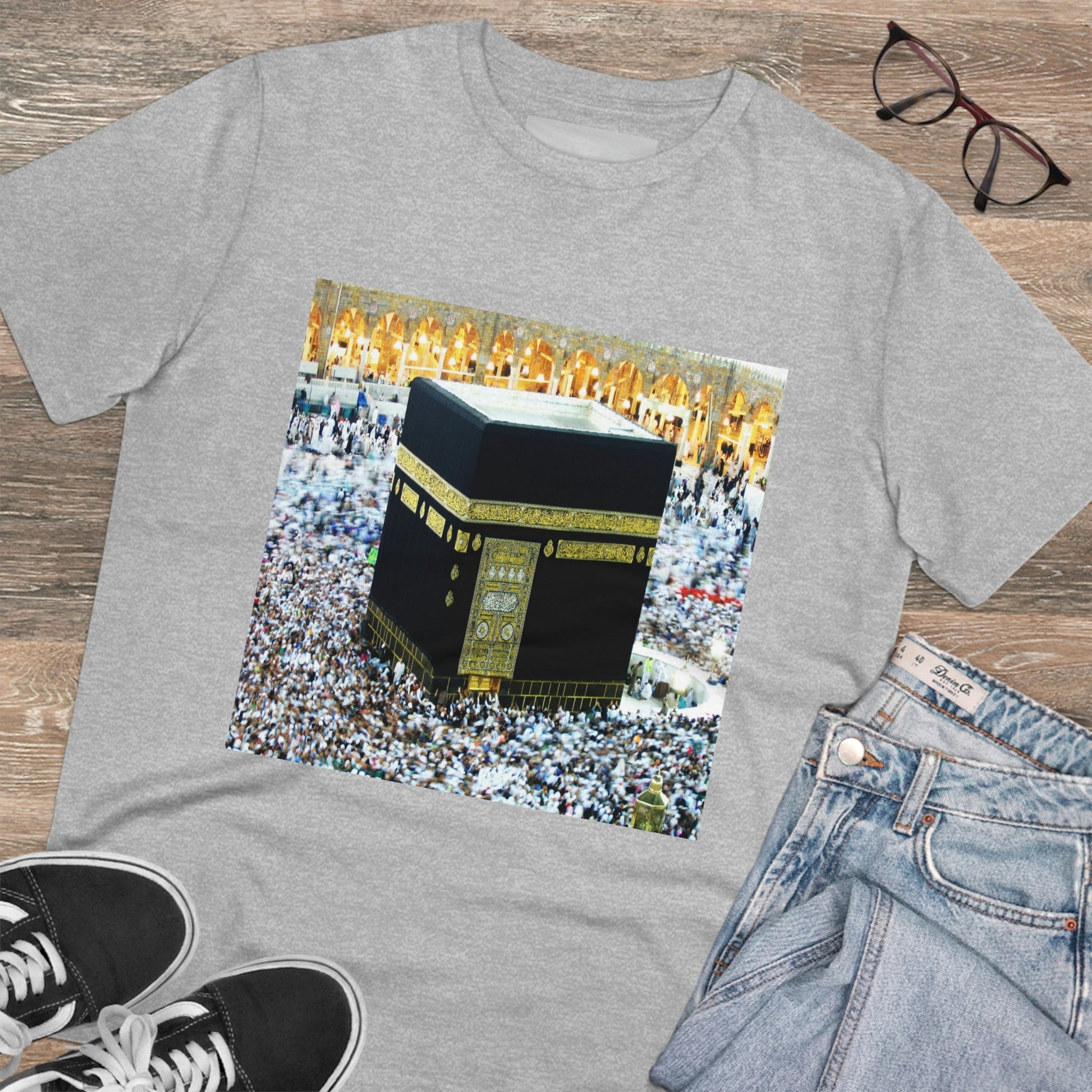 Organic Creator T-shirt - EU Print - Unisex - Hajj pilgrimage to Kaaba - the "House of Allah", in the sacred city of Mecca UAE ID#1 - Green Forest Home