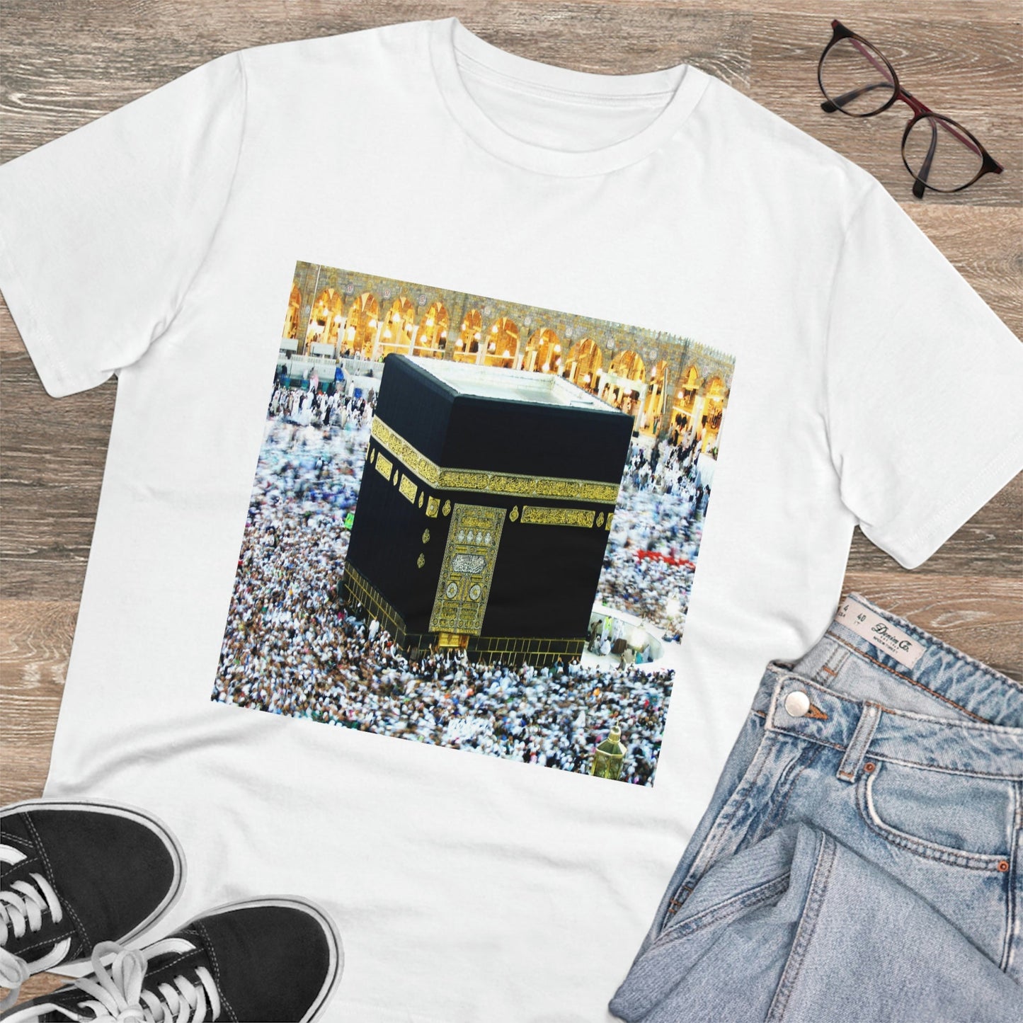 Organic Creator T-shirt - EU Print - Unisex - Hajj pilgrimage to Kaaba - the "House of Allah", in the sacred city of Mecca UAE ID#1 - Green Forest Home