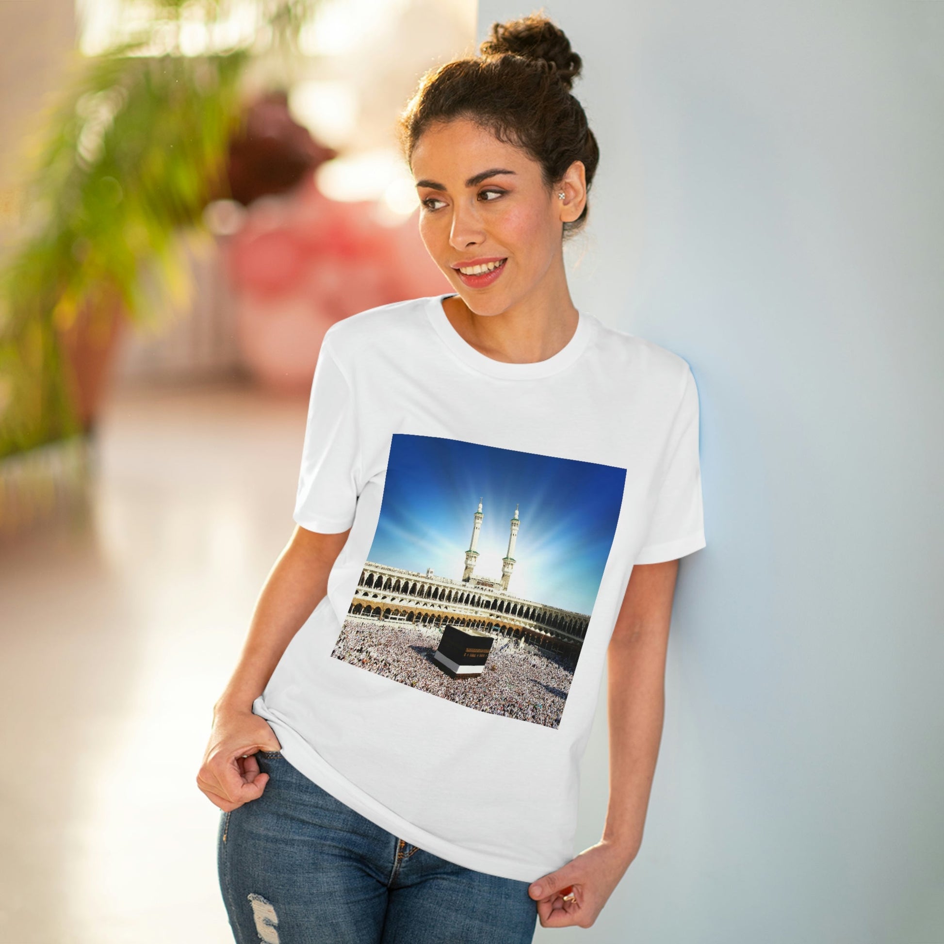 Organic Creator T-shirt - Unisex - EU Print - Hajj pilgrimage to Kaaba - the "House of Allah", in the sacred city of Mecca UAE ID#1 - Green Forest Home