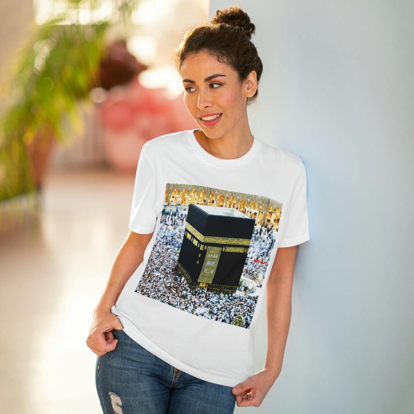 Organic Creator T-shirt - Unisex - EU Print - Hajj pilgrimage to Kaaba - the "House of Allah", in the sacred city of Mecca UAE ID#1 - Green Forest Home
