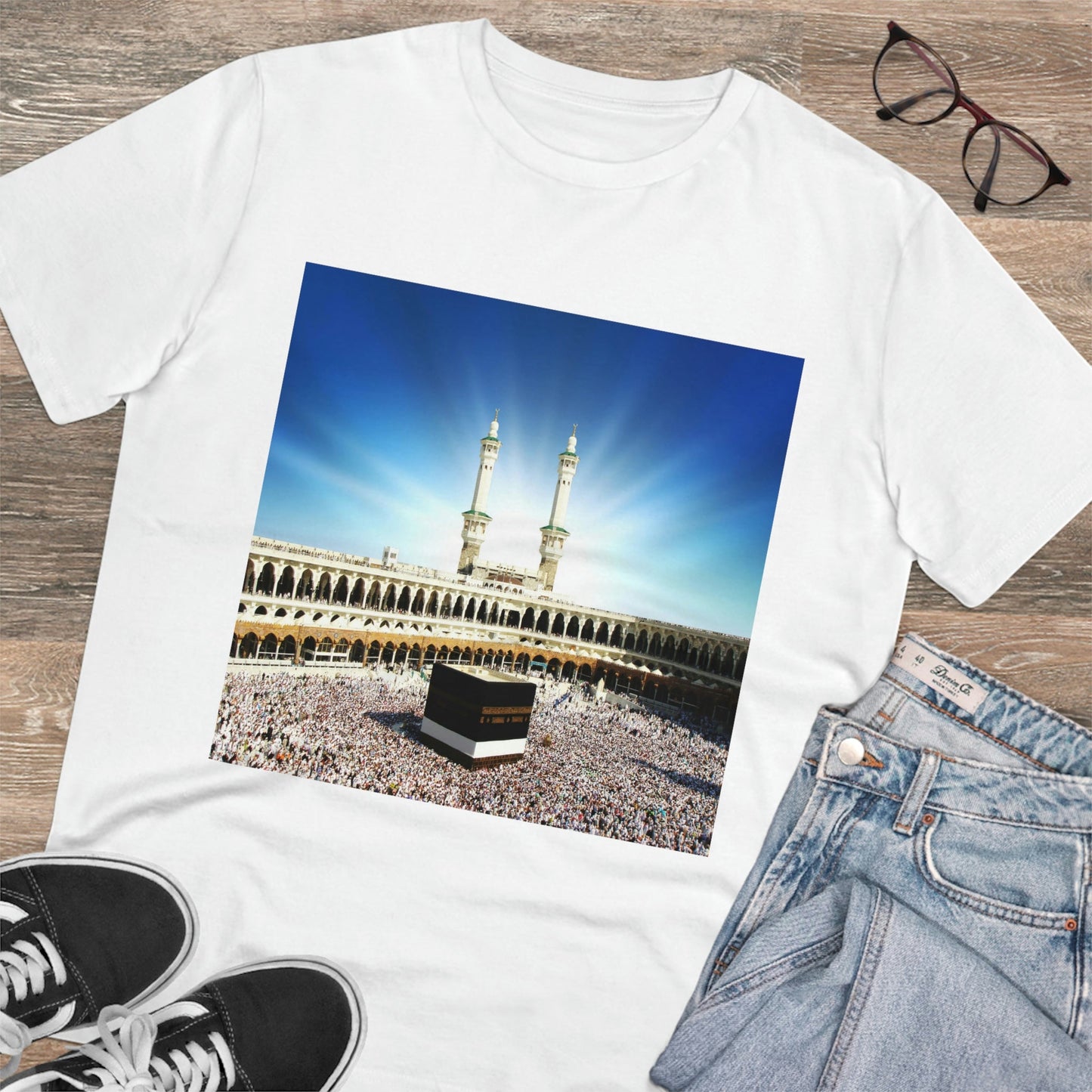 Organic Creator T-shirt - Unisex - EU Print - Hajj pilgrimage to Kaaba - the "House of Allah", in the sacred city of Mecca UAE ID#1 - Green Forest Home