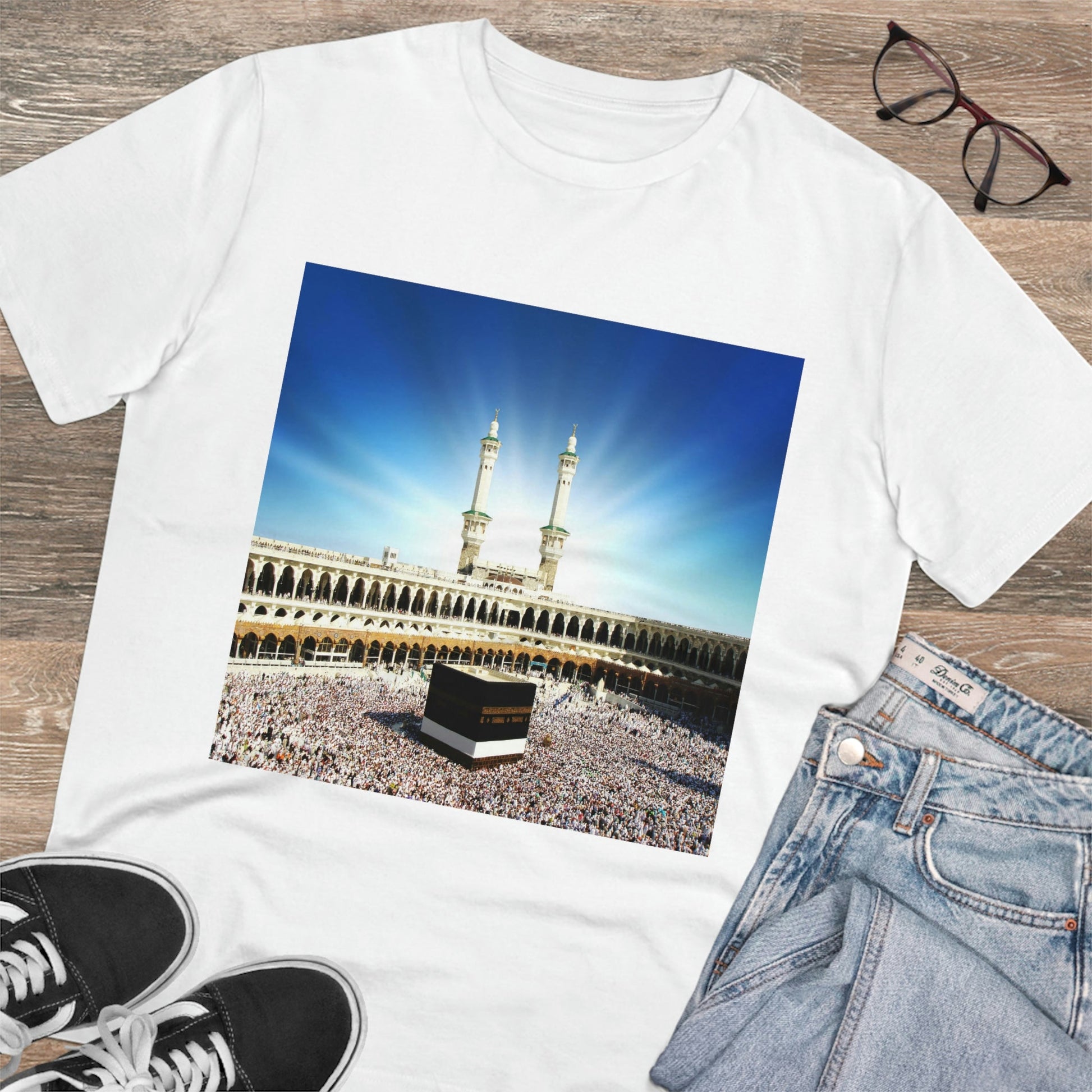Organic Creator T-shirt - Unisex - EU Print - Hajj pilgrimage to Kaaba - the "House of Allah", in the sacred city of Mecca UAE ID#1 - Green Forest Home