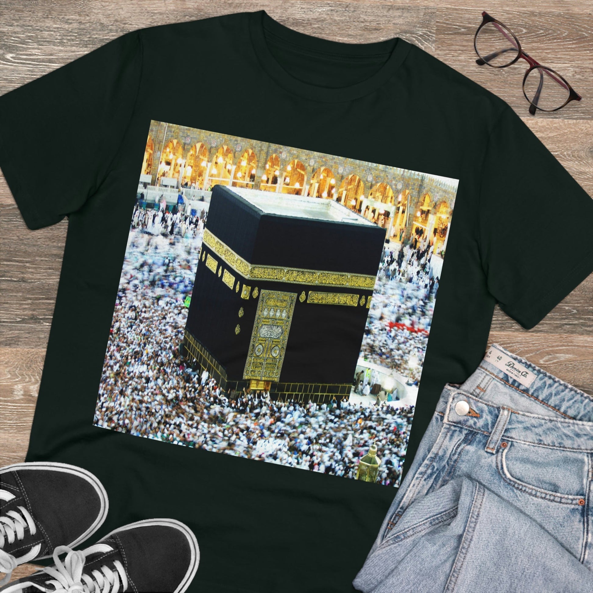 Organic Creator T-shirt - Unisex - EU Print - Hajj pilgrimage to Kaaba - the "House of Allah", in the sacred city of Mecca UAE ID#1 - Green Forest Home