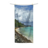 Polycotton Towel - Tropical and remote Mona Island - Pajaros beach - near Puerto Rico - Green Forest Home