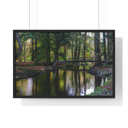 Premium Framed Horizontal Poster - Printed in LATVIA - Autumn colours on the Black Water in the New Forest National park, Hampshire, UK - Green Forest Home