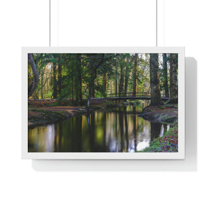 Premium Framed Horizontal Poster - Printed in LATVIA - Autumn colours on the Black Water in the New Forest National park, Hampshire, UK - Green Forest Home
