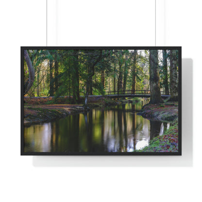 Premium Framed Horizontal Poster - Printed in LATVIA - Autumn colours on the Black Water in the New Forest National park, Hampshire, UK - Green Forest Home