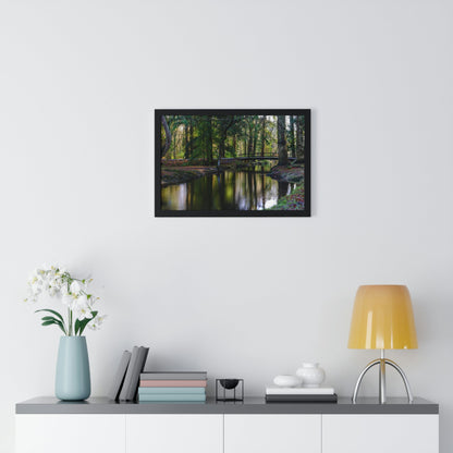 Premium Framed Horizontal Poster - Printed in LATVIA - Autumn colours on the Black Water in the New Forest National park, Hampshire, UK - Green Forest Home