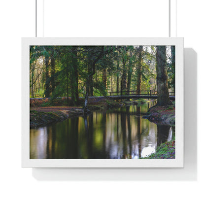 Premium Framed Horizontal Poster - Printed in LATVIA - Autumn colours on the Black Water in the New Forest National park, Hampshire, UK - Green Forest Home