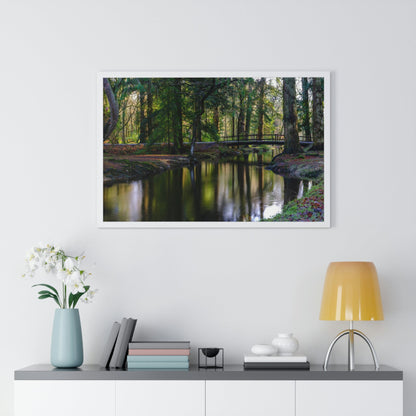 Premium Framed Horizontal Poster - Printed in LATVIA - Autumn colours on the Black Water in the New Forest National park, Hampshire, UK - Green Forest Home