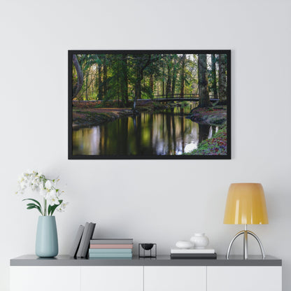 Premium Framed Horizontal Poster - Printed in LATVIA - Autumn colours on the Black Water in the New Forest National park, Hampshire, UK - Green Forest Home